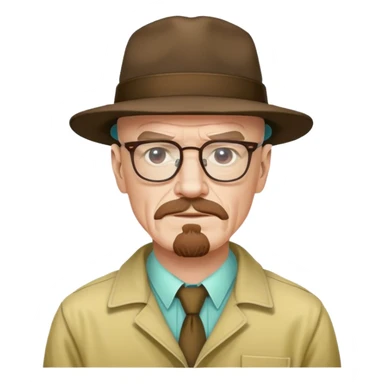 walter white type guy wearing glasses and hat like walter white clotjhes sticker