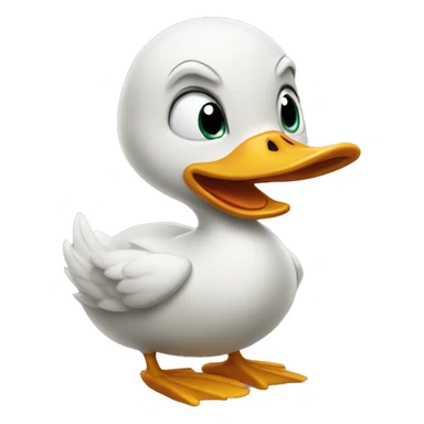 an angry duck with only paws and head sticker