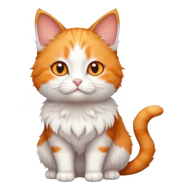 full body small short hair ginger and white cat with orange eyes  sticker