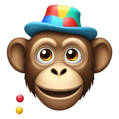 Monkey with a clown hat on sticker