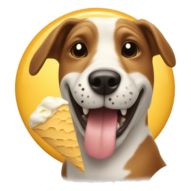 Dog eating icecream with cheese  sticker