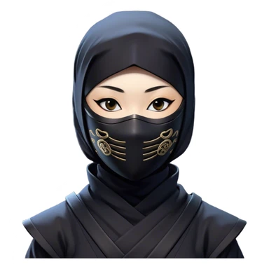 Clash of Clans aesthetic: Beautiful and Majestic Ninja Portrait Emoji, Rendered in serene poise with a gentle, confident smile and a refined masked visage, showcasing a sleek, artfully poised figure exuding calm and determined elegance in natural skin tone, Simplified yet exquisitely endearing features, highly detailed, glowing with a soft, drowsy nocturnal light, high shine, relaxed and utterly noble, stylized with an air of timeless stealth, soft glowing outline, capturing the essence of a majestic ninja whose graceful presence inspires epic covert adventures! sticker