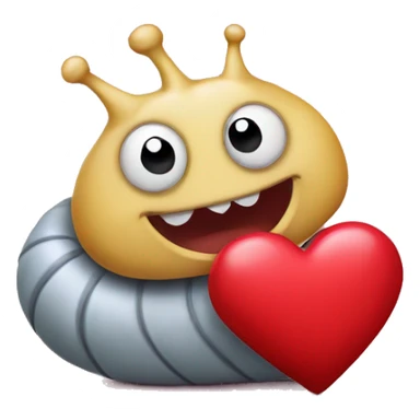 A slug holding a valentines heart sticker