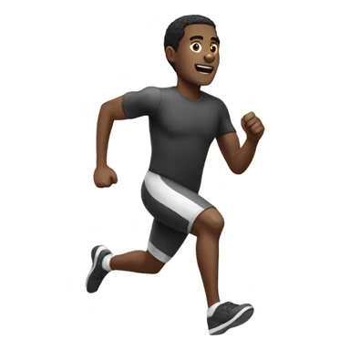black and white man running sticker