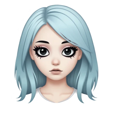 emo, baddie,pretty, makeup, black eyeliner, long hair sticker