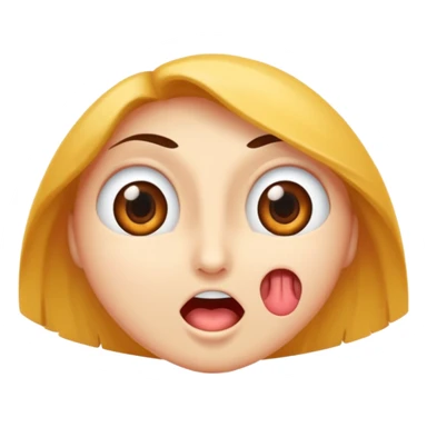 Visage qui a les yeux qui sorte comme un cartoon et la langue aussi sticker