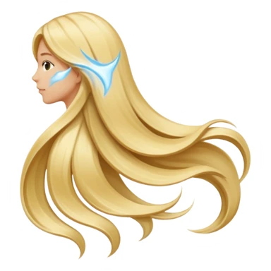 back view of long blonde hair, simple and clear sticker