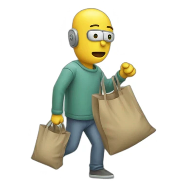 bender stealing a bag of money sticker