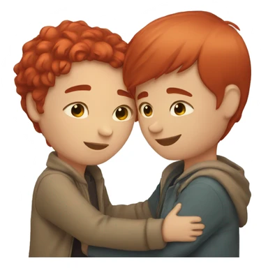 Couple hug boy short hair girl Red hair  sticker