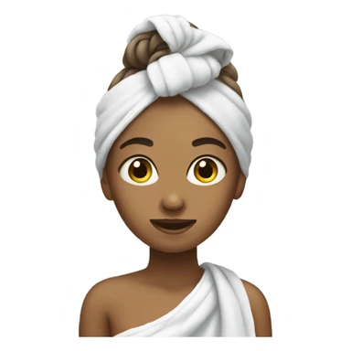 a girl with a towel on her hair sticker