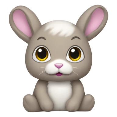 Plush bunny doll sticker