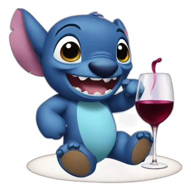 Stich with wine  sticker