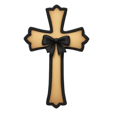 Gothic cross with a black bow sticker