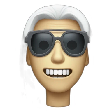 dead inside ghoul with white hairs and sunglasses sticker