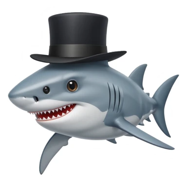 shark with a black top hat sticker