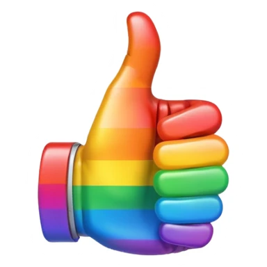 rainbow colored thumbs up sticker