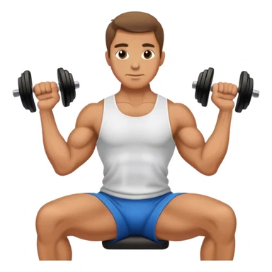 man seated weighted wrist curl sticker