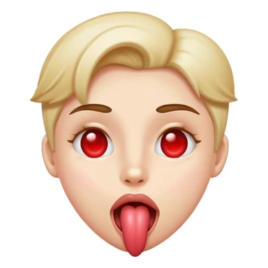 heart eyes with tongue out  sticker