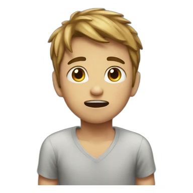 a boy chocked by a situation sticker