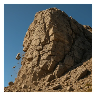 flaking off the rock face sticker