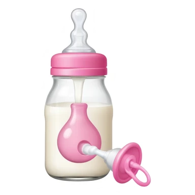 baby Milk bottle beside pacifier sticker