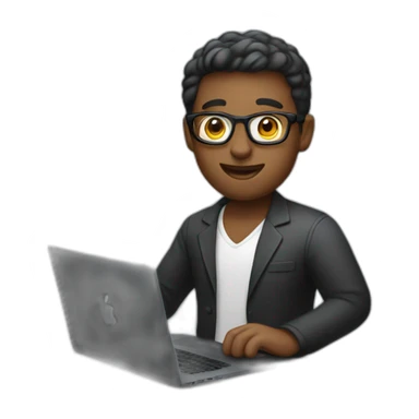 A marketer with a black macbook sticker