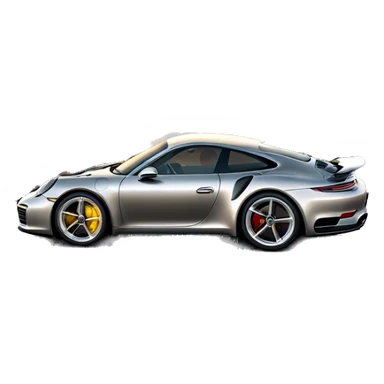 Porsche 911 in natral titanium color driving the california coast with a beutiful sunset sticker