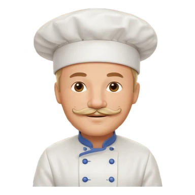 Est-ce que tu peux me faire un chef cuistot qui ressemble à Philippe Etchebest et qui est devant un restaurant? Est-ce que tu peux le faire souriant, avec une moustache de cuistot? 
 sticker