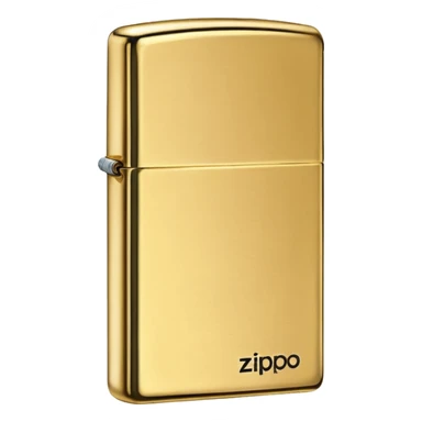 Zippo closed golden lighter with slightly scratches sticker