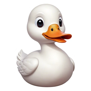 Cinematic Comical White Duck Portrait Emoji, Head tilted dramatically with an exaggeratedly amused expression, featuring a striking, glossy white plumage with a quirky red bill, wide, expressive eyes filled with playful disbelief, Simplified yet hilariously expressive features, highly detailed, glowing with a slightly sassy glow, high shine, dramatic yet playful, stylized with an air of cheeky mischief, bright and endearing, soft glowing outline, capturing the essence of a spirited and over-the-top duck, so meme-worthy it feels like it could quack its way into internet fame instantly! sticker