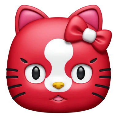 Hello Kitty cabeza rojo sticker