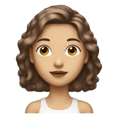 jeune femme de couleur de peau blanche avec de grosse poitrine et des cheveux marron sticker