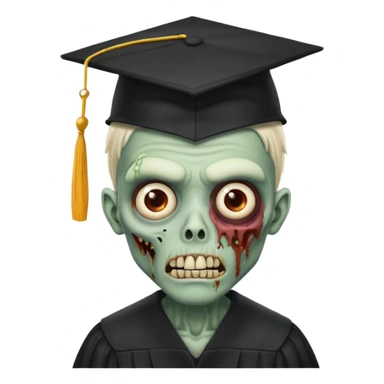 graduating cap zombie sticker