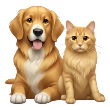 cat next to the golden retriver sticker