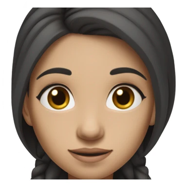 A girl wearing a lululemon set, with long black hair a deep brown eyes and fair skin sticker