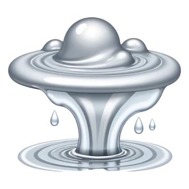 a puddle of white and silver liquid sticker