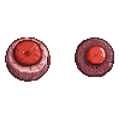 Side by side comparison of anemic pale blood cell and healthy red blood cell sticker