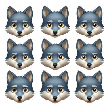 Anime Wolf facial expressions  sticker
