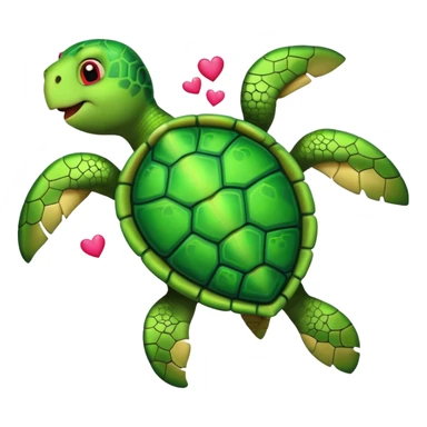 Turtle with hearts sticker