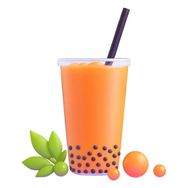 bubble tea with boba pearls sticker