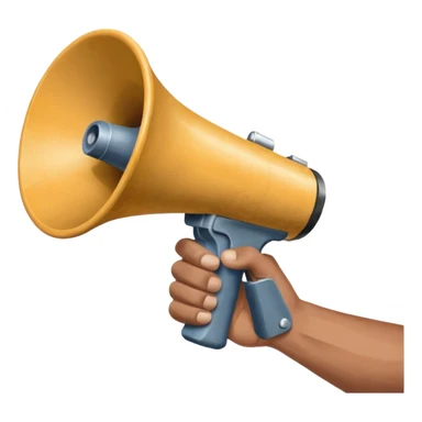 megaphone with male hand, collage style sticker
