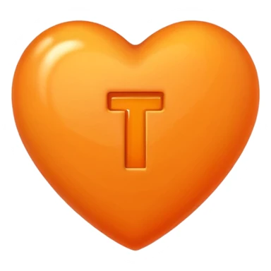 orange heart with the letter T in the centre sticker