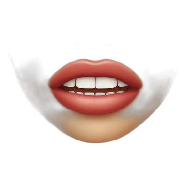 Lip biting fingers on chin sticker