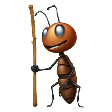 ant with large bindle on a stick sticker
