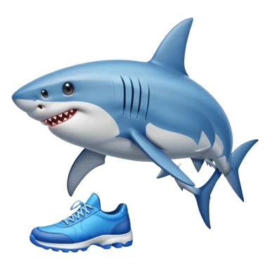 Shark with legs wearing blue shoes sticker