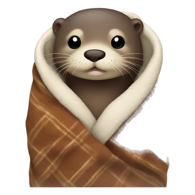 otter cozy in blanket sticker