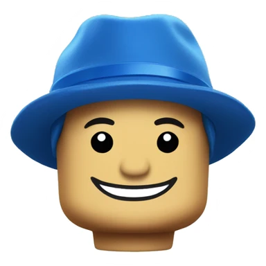 Lego smiling face with blue hat sticker