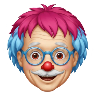 grandpa clown with eyeglasses sticker