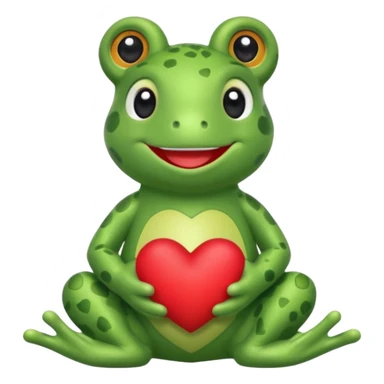 Build a bear frog holding heart sticker