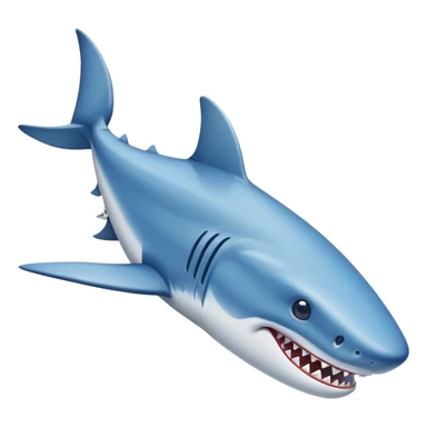 Un tiburón con zapatillas nike azules  sticker